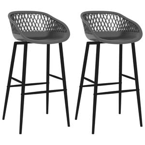 vidaXL Cadeiras de bar 2 pcs cinzento