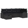 vidaXL Conjunto de Sof&aacute; de Jardim 6 unid. Preto vime PE
