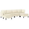 vidaXL Conjunto de M&oacute;veis para Sala de Estar 6 pcs Creme Tecido