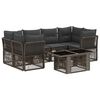 vidaXL Conjunto de Sof&aacute; de Jardim 7 unid. Cinzento vime PE