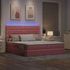 vidaXL Cama com luzes de tira LED Rosa 200 x 200 cm Veludo