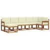 vidaXL Conjunto de Sof&aacute;s para Exterior 7 unid. Natural e Creme