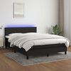 vidaXL Cama box spring c/ colch&atilde;o e LED 140x200 cm tecido preto