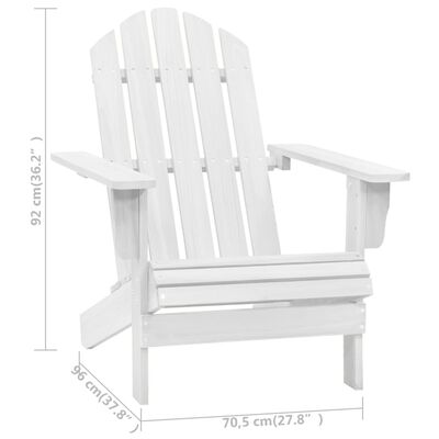 vidaXL Cadeira de jardim em madeira branca