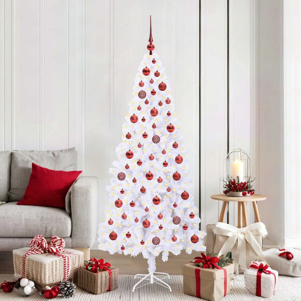 vidaXL &Aacute;rvore de Natal Artificial com 300 LEDs Branco 180 cm PVC e A&ccedil;o