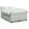 vidaXL Cama com molas/colch&atilde;o 140x190 cm veludo cinzento-claro
