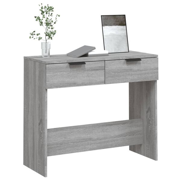 vidaXL Mesa consola 90x36x75 cm derivados de madeira cinzento sonoma