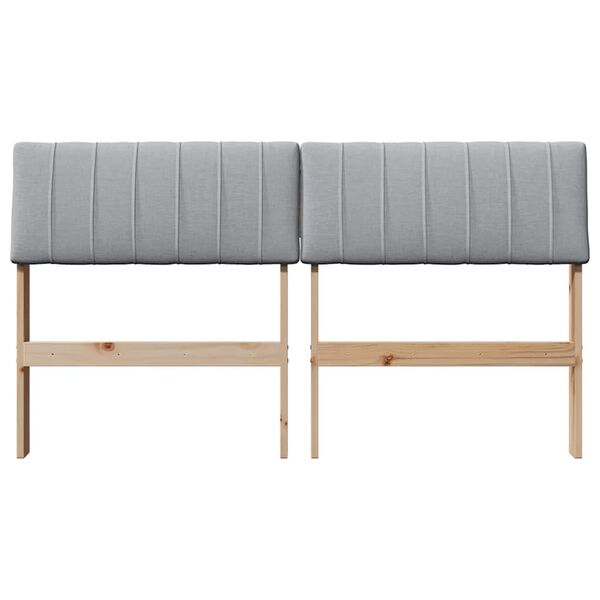 vidaXL Cabeceira estofada Cinzento-claro 135 cm