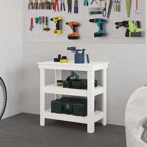vidaXL Bancada de trabalho 78,5x50x80 cm pinho maci&ccedil;o branco