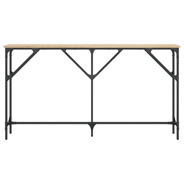 vidaXL Mesa consola 140x23x75 cm derivados de madeira carvalho sonoma
