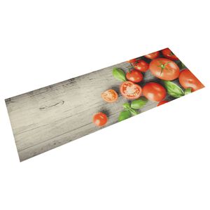 vidaXL Tapete de cozinha lav&aacute;vel 45x150 cm veludo padr&atilde;o tomates