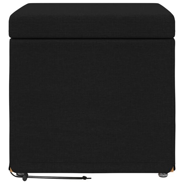 vidaXL Banqueta Preto 41 x 41 x 40 cm Tecido e Madeira Engenharia