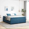 vidaXL Estrutura da Cama com colch&atilde;o Azul Escuro 180 x 200 cm tecido