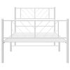 vidaXL Estrutura de cama com cabeceira e p&eacute;s 75x190 cm metal branco