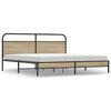 vidaXL Estrutura de cama sem colch&atilde;o 183x213cm metal carvalho fumado