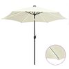 vidaXL Guarda-sol jardim luzes LED/poste alum&iacute;nio 300 cm branco areia