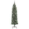 vidaXL &Aacute;rvore Slim de Natal Artificial Verde e Branco 210 cm