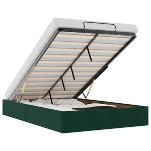 vidaXL Ottoman Bed Frame Sem Colch&atilde;o Verde Escuro 120x190 cm Veludo