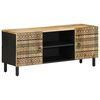 vidaXL M&oacute;vel de TV 105x33,5x46cm madeira mangueira &aacute;spera maci&ccedil;a preto