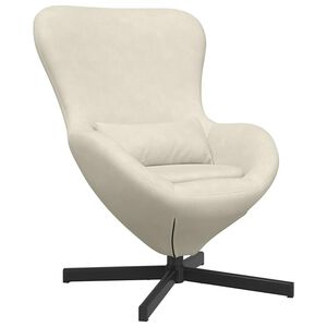 vidaXL Cadeira ovo Creme 63 x 73 x 90 cm Veludo