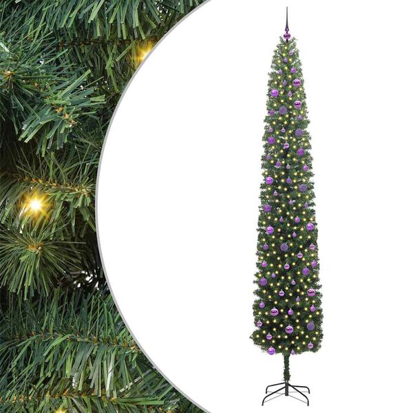 vidaXL &Aacute;rvore de Natal Artificial Verde 270 cm PVC e A&ccedil;o e Pl&aacute;stico