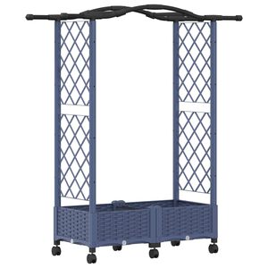 vidaXL Cama Elevada com Treli&ccedil;a e Telhado Cinzento 124 x 40 x 129 cm