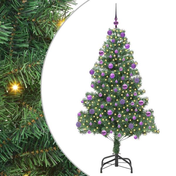vidaXL &Aacute;rvore de Natal com 300 LEDs com suporte Verde 180 cm PVC