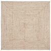 vidaXL Tapete de &Aacute;rea Natural e Branco 120 x 120 cm Juta
