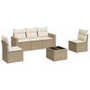 vidaXL 6 pcs conjunto de sof&aacute;s p/ jardim com almofad&otilde;es vime PE bege