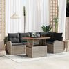 vidaXL Conjunto de Sofá de Jardim 6 pcs Cinzeto Rattan Sintético