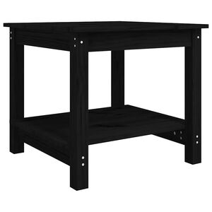 vidaXL Mesa de centro 50x50x45 cm madeira de pinho maci&ccedil;a preto