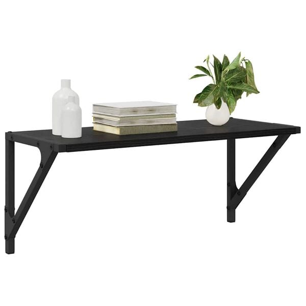 vidaXL Prateleiras de Parede 2 pcs Carvalho Preto 60 x 25 x 25,5 cm