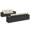 vidaXL 8 pcs conjunto sof&aacute;s de jardim com almofad&otilde;es vime PE preto