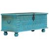 vidaXL Arca de arrumos madeira mangueira maci&ccedil;a 100x40x41 cm azul