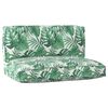 vidaXL Conjunto de Almofadas para Palete 2 pcs Padr&atilde;o Folha Verde