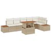 vidaXL Conjunto de Sof&aacute; de Jardim 7 unid. Bege vime PE