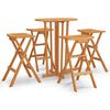 vidaXL 5 pcs conjunto de bar dobr&aacute;vel madeira de teca maci&ccedil;a
