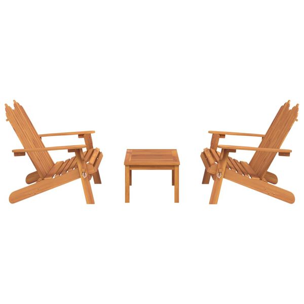 vidaXL 3 pcs conjunto lounge de jardim Adirondack ac&aacute;cia maci&ccedil;a