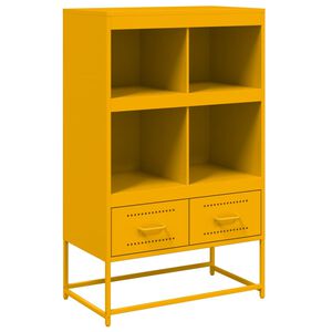 vidaXL M&oacute;vel alto 68x39x111,5 cm a&ccedil;o amarelo mostarda