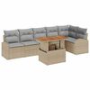 vidaXL Conjunto de Sof&aacute; de Jardim 7 unid. bege e cinzento claro
