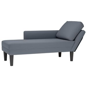 vidaXL Chaise lounge c/ almofada/apoio de bra&ccedil;os direito veludo