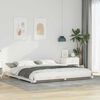 vidaXL Estrutura de cama de ch&atilde;o Branco 200 x 200 cm