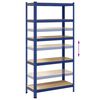 VidaXL 5-Layer Storage Shelf Blue Steel&Madeira de engenharia