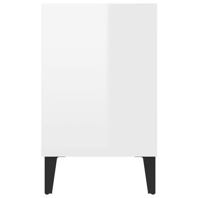 vidaXL Móvel de TV com pernas em metal 103,5x30x50 cm branco brilhante