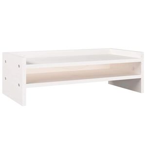 vidaXL Suporte para monitor 50x24x16 cm madeira de pinho maci&ccedil;a branco