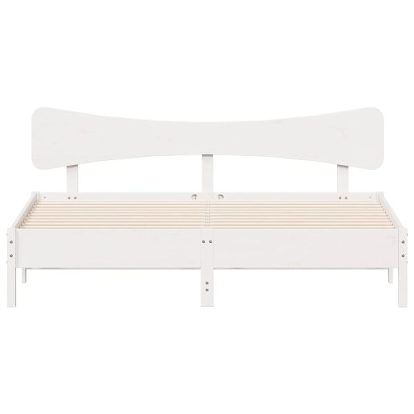 vidaXL Cama sem colch&atilde;o 200x200 cm madeira de pinho maci&ccedil;a branco