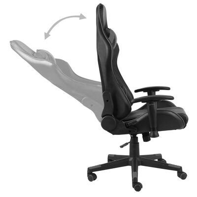 vidaXL Cadeira de gaming giratória PVC cinzento