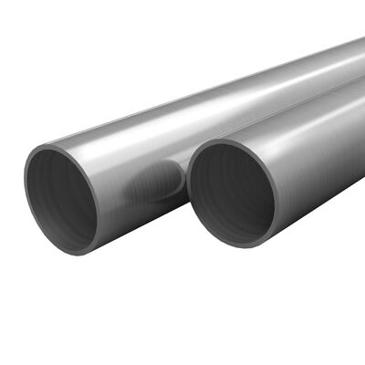 vidaXL Tubos de aço inoxidável 2 pcs redondo V2A 2m Ø70x1,8mm