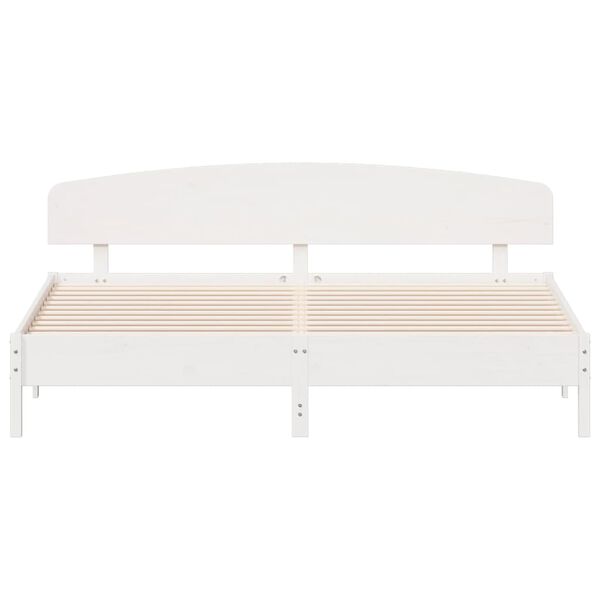 vidaXL Cama sem colch&atilde;o 180x200 cm madeira de pinho maci&ccedil;a branco