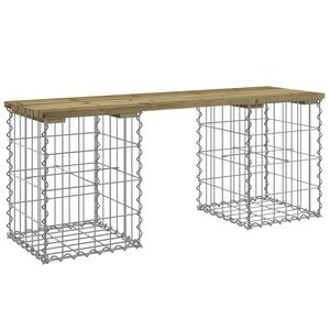 vidaXL Banco de jardim c/ design gabi&atilde;o 103x31x42 cm pinho impregnado